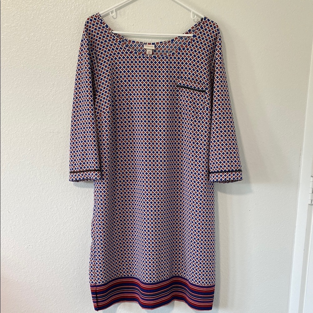 Merona Geometric Patterned Dress - Red and Blue